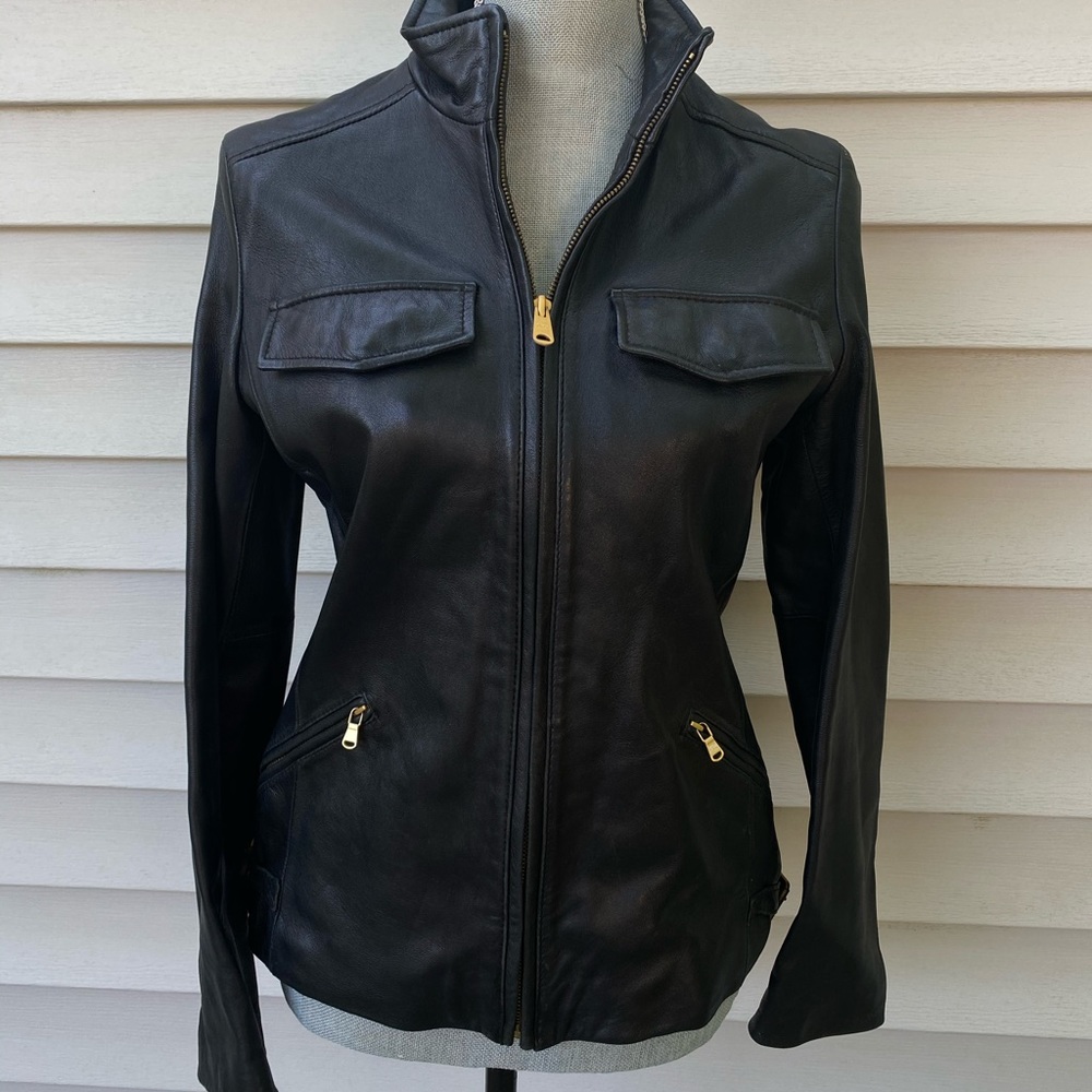 Kenneth Cole Reaction Leather Scuba Jacket Small